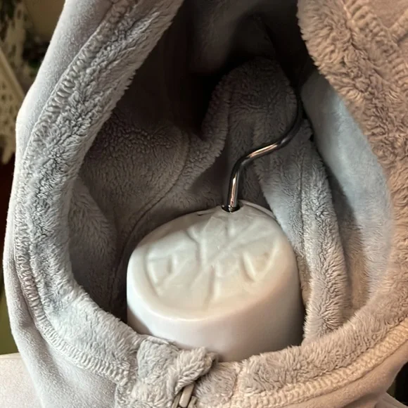 🎉HP🎉Awesome The North Face Grey Knit/faux fur lined hooded zip jacket Sz S/P - Picture 6 of 14